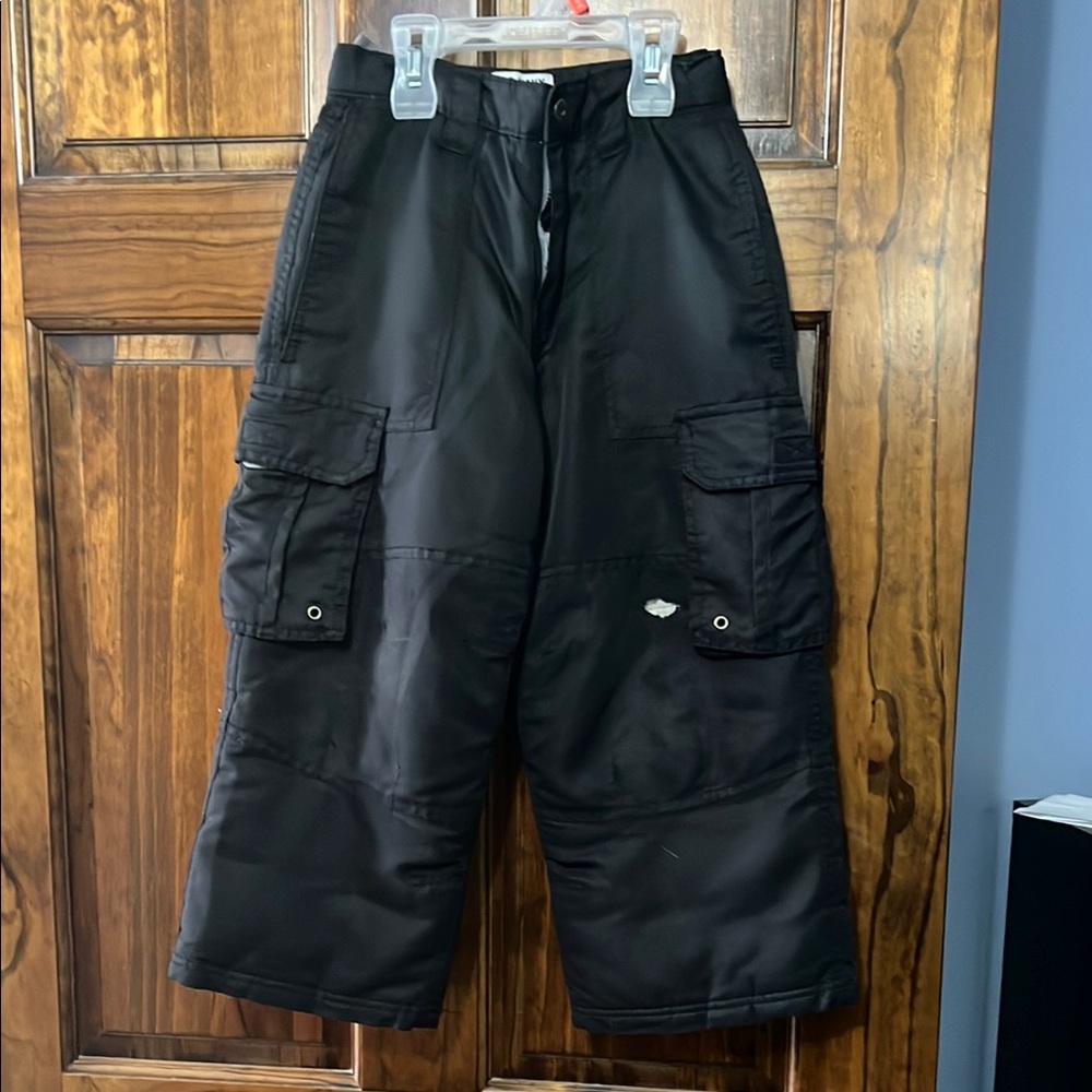 Black Cargo Snow Pants